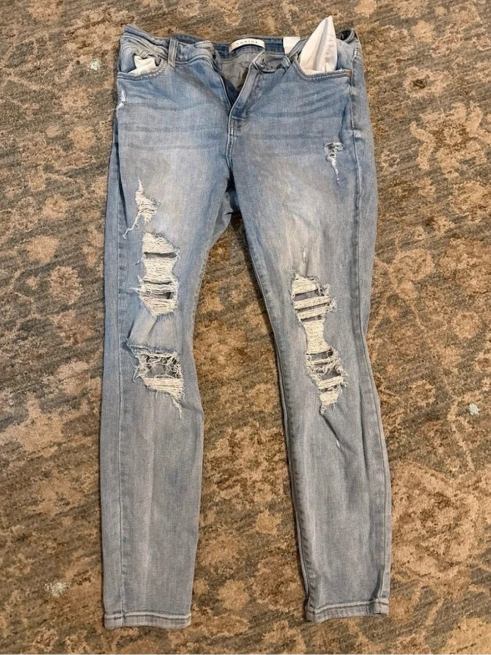 eunina Light Blue Ripped Skinny Jeans